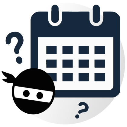 Exams Ninja Dates with Calendar Icon