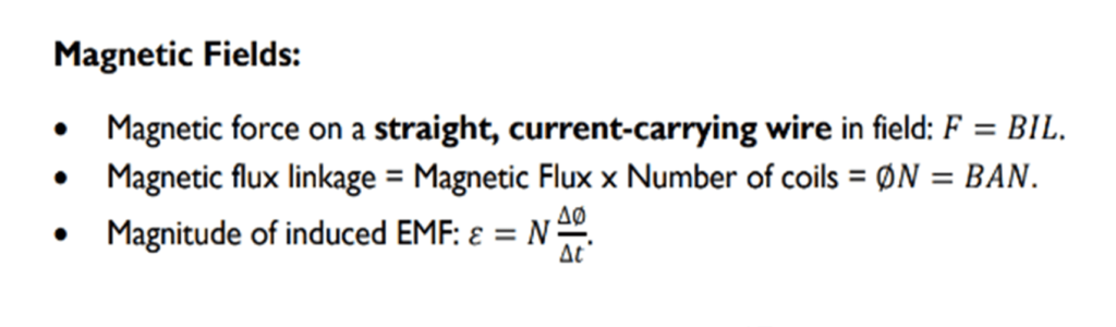 Example of magnetics fields: magnetic force, magnetic flux.