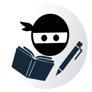 Exams Ninja Writing in Book Icon