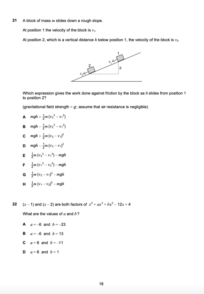 ENGAA Section 1B Example Page