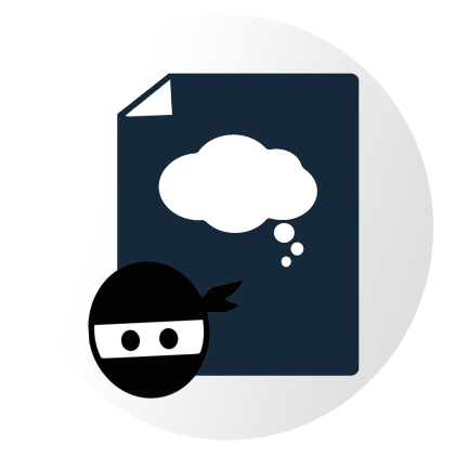Exams Ninja Thought Bubble on Page Icon