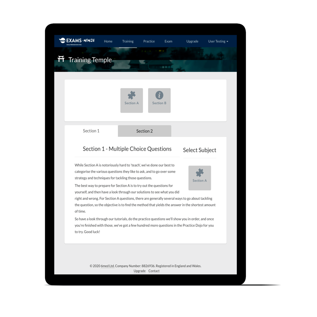 LNAT Training example - tablet device