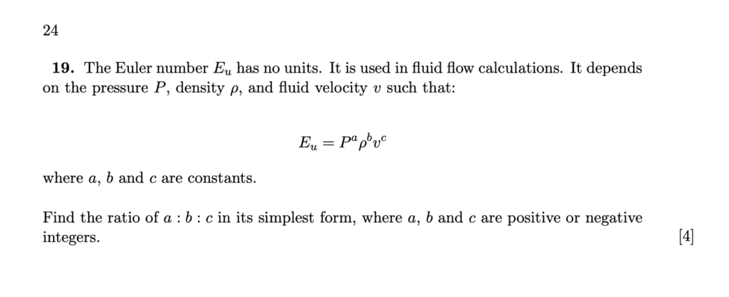 PAT Physics Example Single Written Question