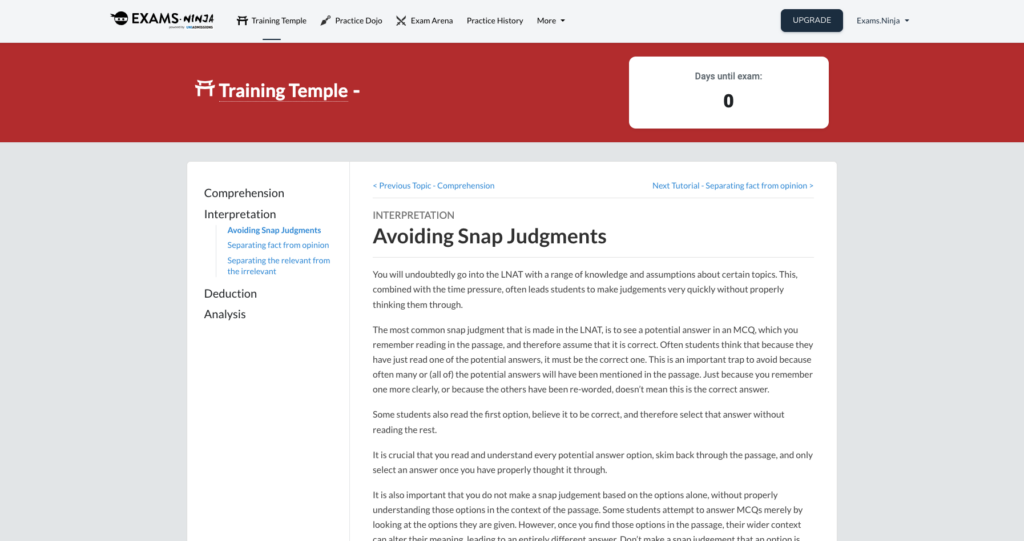 LNAT Ninja Training Temple Screenshot
